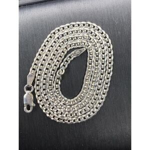 Solid 925 Italian Sterling Silver Cuban Link Chain 18” Long 3mm Wide